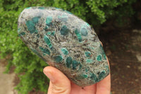 Polished Rare Emerald Mica In Matrix Standing Free Forms x 2 From Mutoko, Zimbabwe - Toprock Gemstones and Minerals 