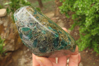 Polished Rare Emerald Mica In Matrix Standing Free Forms x 2 From Mutoko, Zimbabwe - Toprock Gemstones and Minerals 