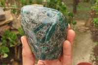 Polished Rare Emerald Mica In Matrix Standing Free Forms x 2 From Mutoko, Zimbabwe - Toprock Gemstones and Minerals 
