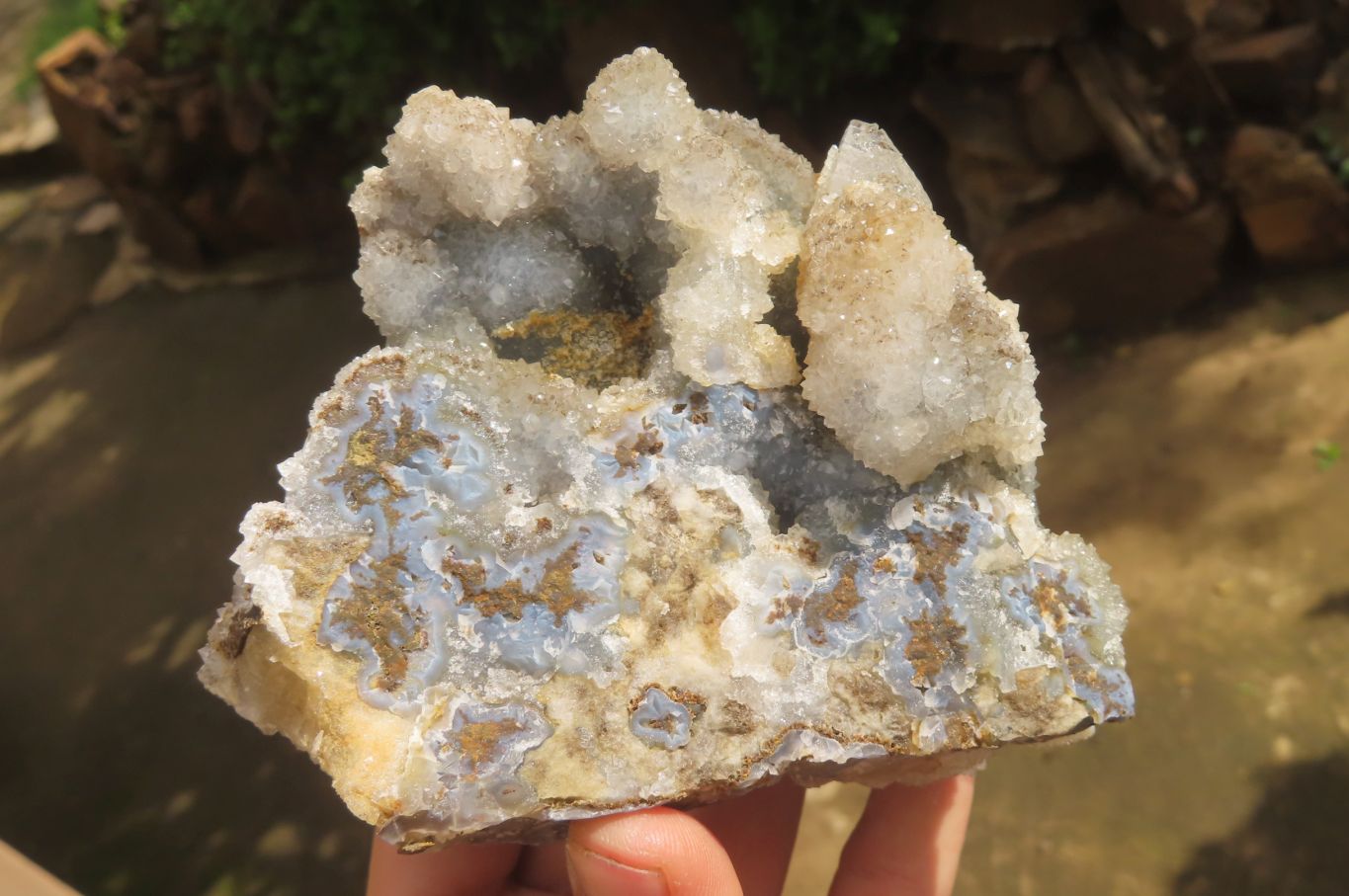 Natural Drusy Quartz Coated Calcite Pseudomorph Specimens x 2 From Alberts Mountain, Lesotho - Toprock Gemstones and Minerals 