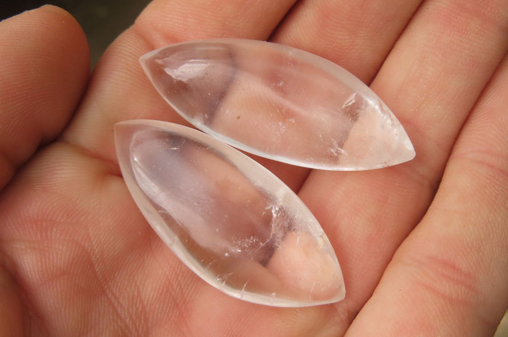 Polished Clear Quartz "Angel Tears" Pendant Pieces x 35 From Madagascar - Toprock Gemstones and Minerals 