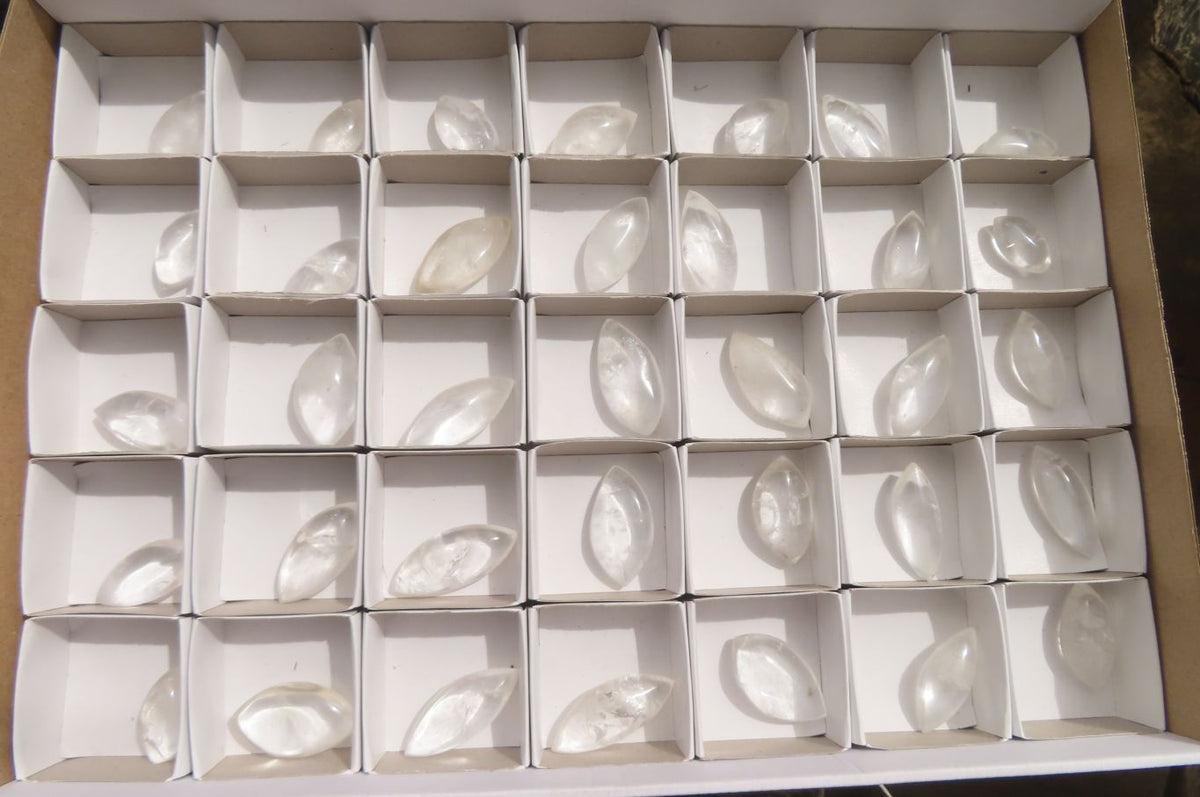 Polished Clear Quartz "Angel Tears" Pendant Pieces x 35 From Madagascar - Toprock Gemstones and Minerals 