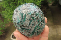Polished Rare Emerald Mica In Matrix Palm Stones x 6 From Mutoko, Zimbabwe - Toprock Gemstones and Minerals 