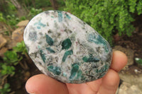 Polished Rare Emerald Mica In Matrix Palm Stones x 6 From Mutoko, Zimbabwe - Toprock Gemstones and Minerals 