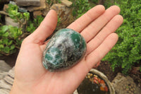 Polished Rare Emerald Mica In Matrix Palm Stones x 6 From Mutoko, Zimbabwe - Toprock Gemstones and Minerals 
