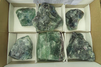 Natural Watermelon Fluorite Cobbed Specimens x 6 From Uis, Namibia - Toprock Gemstones and Minerals 