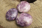 Polished Lepidolite with Pink Rubellite Palm Stones x 10 From Ambatondrazaka, Madagascar - Toprock Gemstones and Minerals 