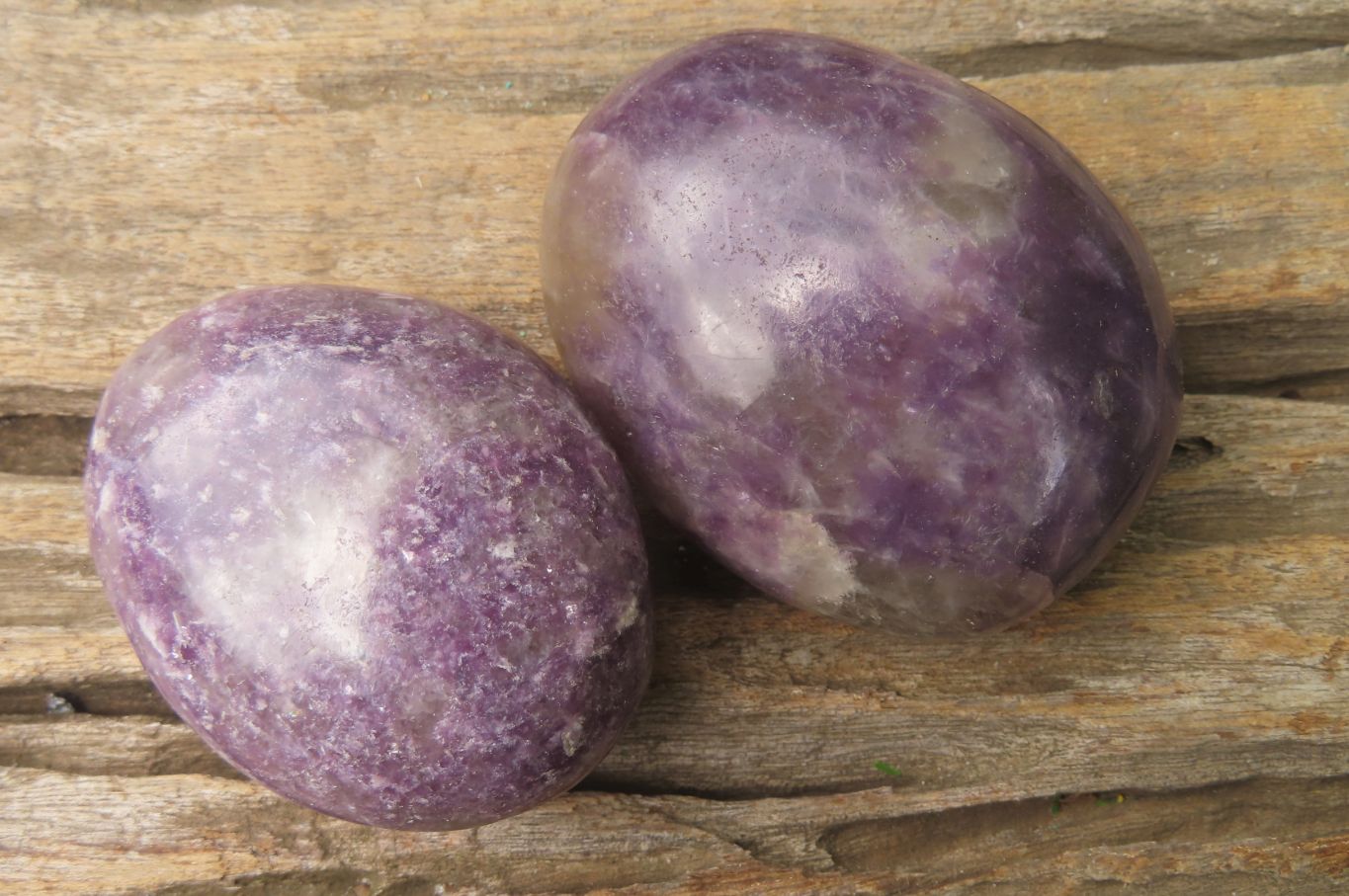 Polished Lepidolite with Pink Rubellite Palm Stones x 10 From Ambatondrazaka, Madagascar - Toprock Gemstones and Minerals 