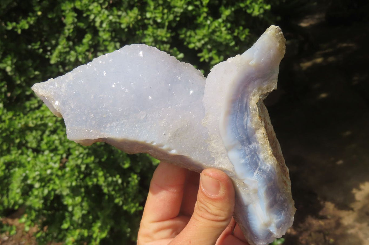 Natural Blue Lace Agate Geode Specimens x 4 From Malawi - Toprock Gemstones and Minerals 