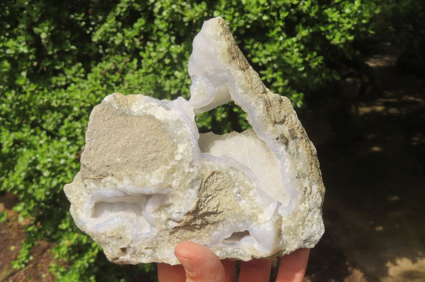 Natural Blue Lace Agate Geode Specimens x 4 From Malawi - Toprock Gemstones and Minerals 