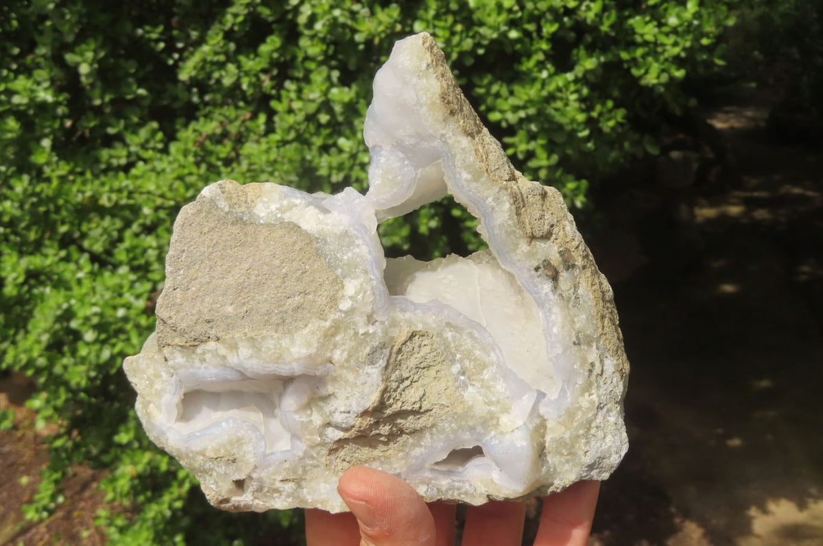 Natural Blue Lace Agate Geode Specimens x 4 From Malawi - Toprock Gemstones and Minerals 