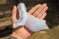 Natural Blue Lace Agate Geode Specimens x 4 From Malawi - Toprock Gemstones and Minerals 