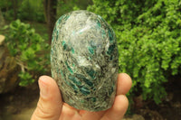 Polished Rare Emerald Mica In Matrix Standing Free Forms x 3 From Mutoko, Zimbabwe - Toprock Gemstones and Minerals 