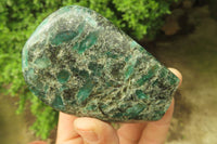 Polished Rare Emerald Mica In Matrix Standing Free Forms x 3 From Mutoko, Zimbabwe - Toprock Gemstones and Minerals 