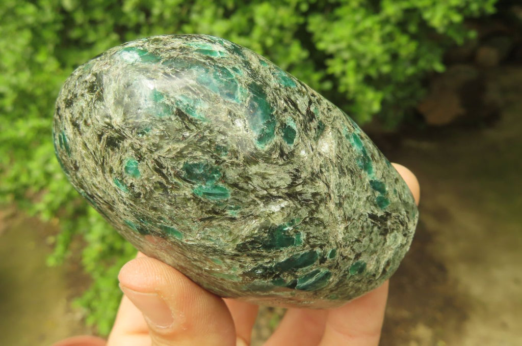 Polished Rare Emerald Mica In Matrix Standing Free Forms x 3 From Mutoko, Zimbabwe - Toprock Gemstones and Minerals 