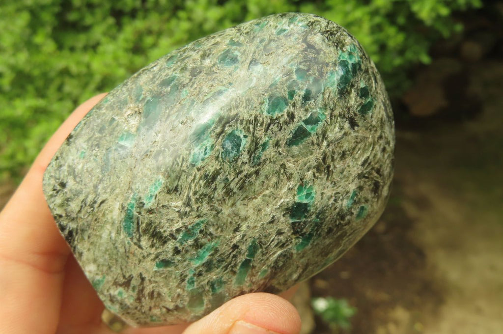 Polished Rare Emerald Mica In Matrix Standing Free Forms x 3 From Mutoko, Zimbabwe - Toprock Gemstones and Minerals 