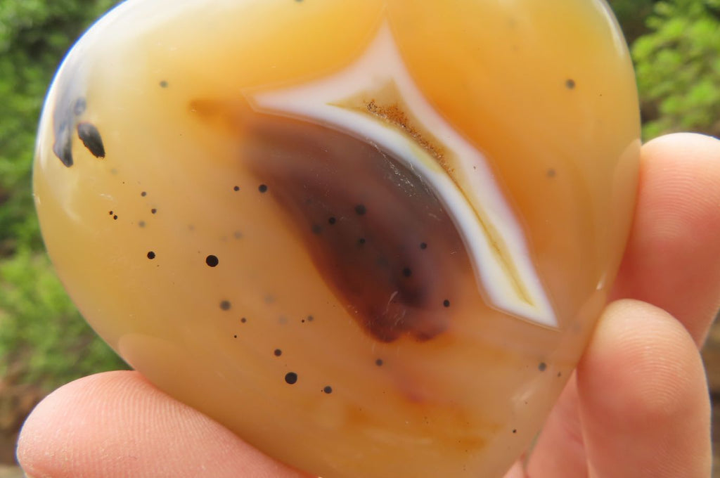 Polished Banded Agate Gemstone Hearts x 6 From Madagascar - Toprock Gemstones and Minerals 