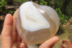 Polished Banded Agate Gemstone Hearts x 6 From Madagascar - Toprock Gemstones and Minerals 