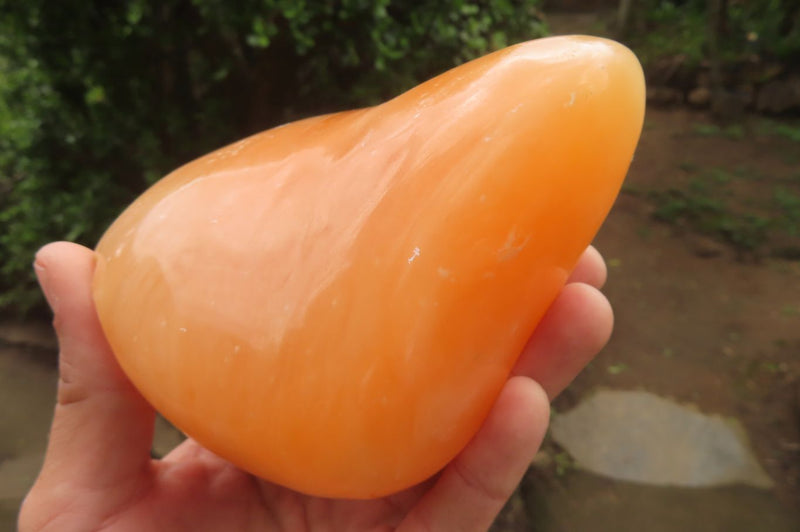 Polished Orange Twist Calcite Standing Free Forms x 2 From Madagascar - Toprock Gemstones and Minerals 