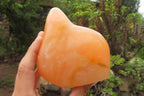 Polished Orange Twist Calcite Standing Free Forms x 2 From Madagascar - Toprock Gemstones and Minerals 