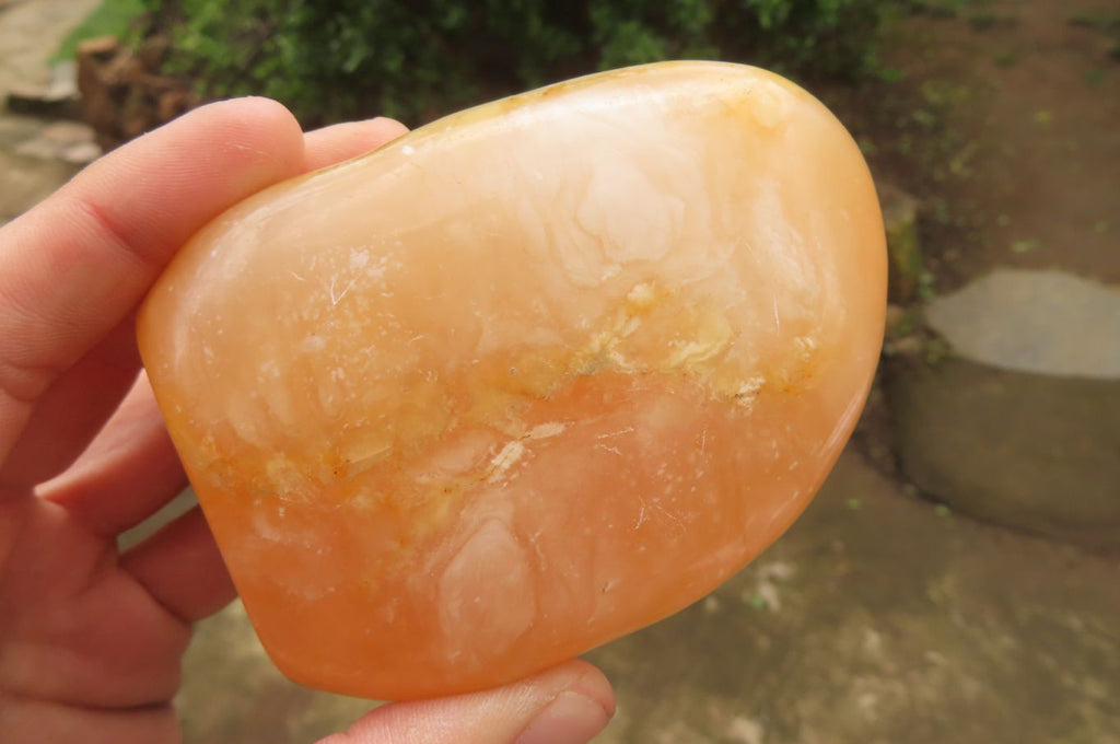 Polished Orange Twist Calcite Standing Free Forms x 2 From Madagascar - Toprock Gemstones and Minerals 
