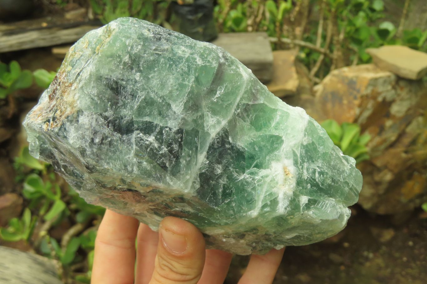 Natural Watermelon Fluorite Cobbed Specimens x 2 From Uis, Namibia - Toprock Gemstones and Minerals 