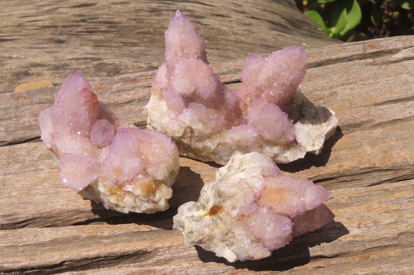 Natural Amethyst Spirit Quartz Clusters x 3 From Boekenhouthoek, South Africa - Toprock Gemstones and Minerals 