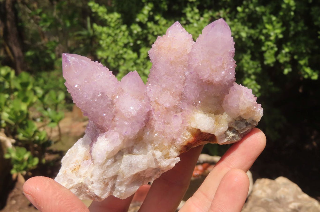 Natural Amethyst Spirit Quartz Clusters x 3 From Boekenhouthoek, South Africa - Toprock Gemstones and Minerals 
