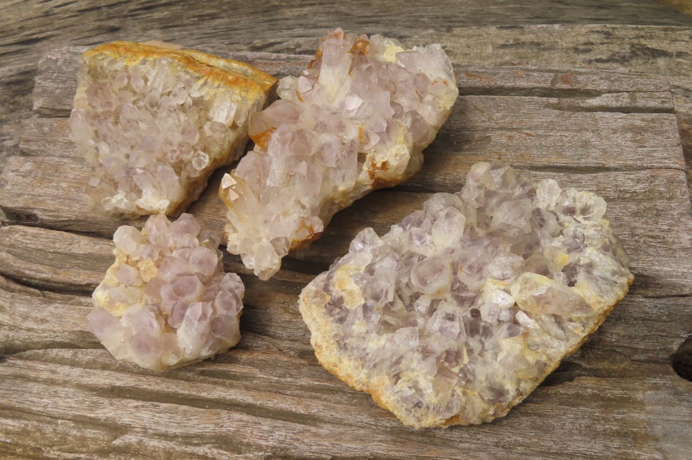 Natural Sugar Amethyst Quartz Clusters x 4 from Solwezi, Zambia - Toprock Gemstones and Minerals 