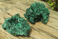 Natural Silky Malachite Specimens x 2 From Kasompe, Congo - Toprock Gemstones and Minerals 