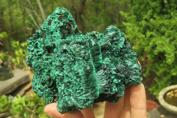 Natural Silky Malachite Specimens x 2 From Kasompe, Congo - Toprock Gemstones and Minerals 