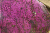 Polished On One Side Metallic Purpurite Specimens x 3 From Namibia - Toprock Gemstones and Minerals 