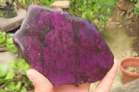 Polished On One Side Metallic Purpurite Specimens x 3 From Namibia - Toprock Gemstones and Minerals 