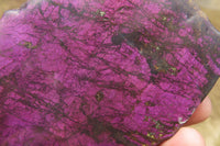 Polished On One Side Metallic Purpurite Specimens x 3 From Namibia - Toprock Gemstones and Minerals 