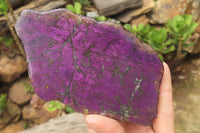 Polished On One Side Metallic Purpurite Specimens x 3 From Namibia - Toprock Gemstones and Minerals 