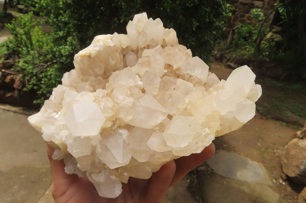 Natural White Quartz Cluster x 1 From Madagascar - Toprock Gemstones and Minerals 
