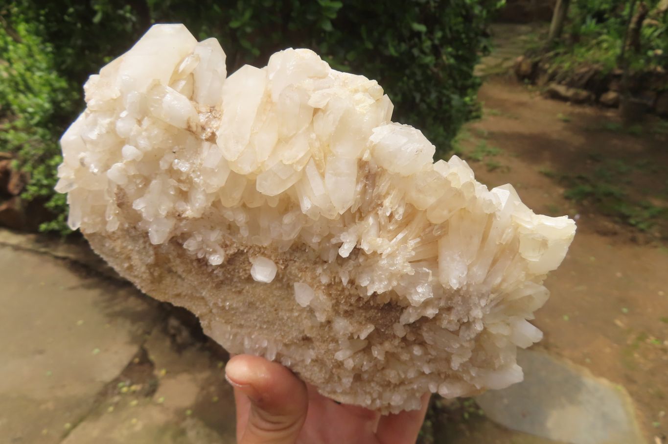 Natural White Quartz Cluster x 1 From Madagascar - Toprock Gemstones and Minerals 