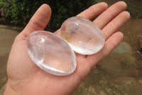 Polished Clear Quartz Palm Stones x 12 From Madagascar - Toprock Gemstones and Minerals 
