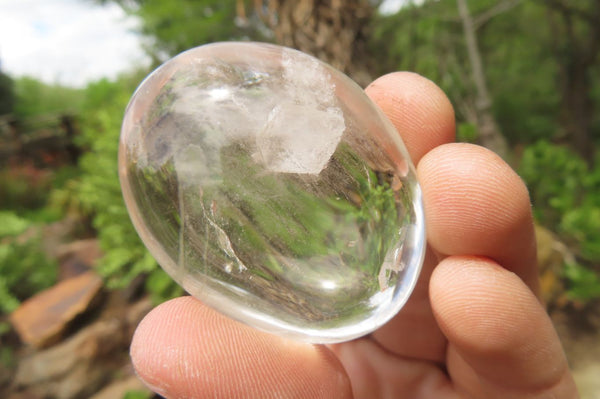 Polished Clear Quartz Palm Stones x 12 From Madagascar - Toprock Gemstones and Minerals 