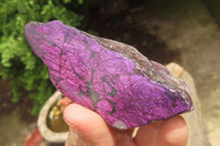 Polished On One Side Metallic Purpurite Specimens x 6 From Namibia - Toprock Gemstones and Minerals 