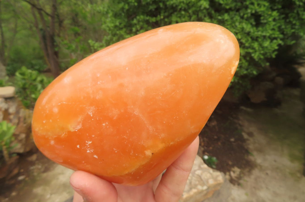 Polished Orange Twist Calcite Standing Free Forms x 2 From Madagascar - Toprock Gemstones and Minerals 