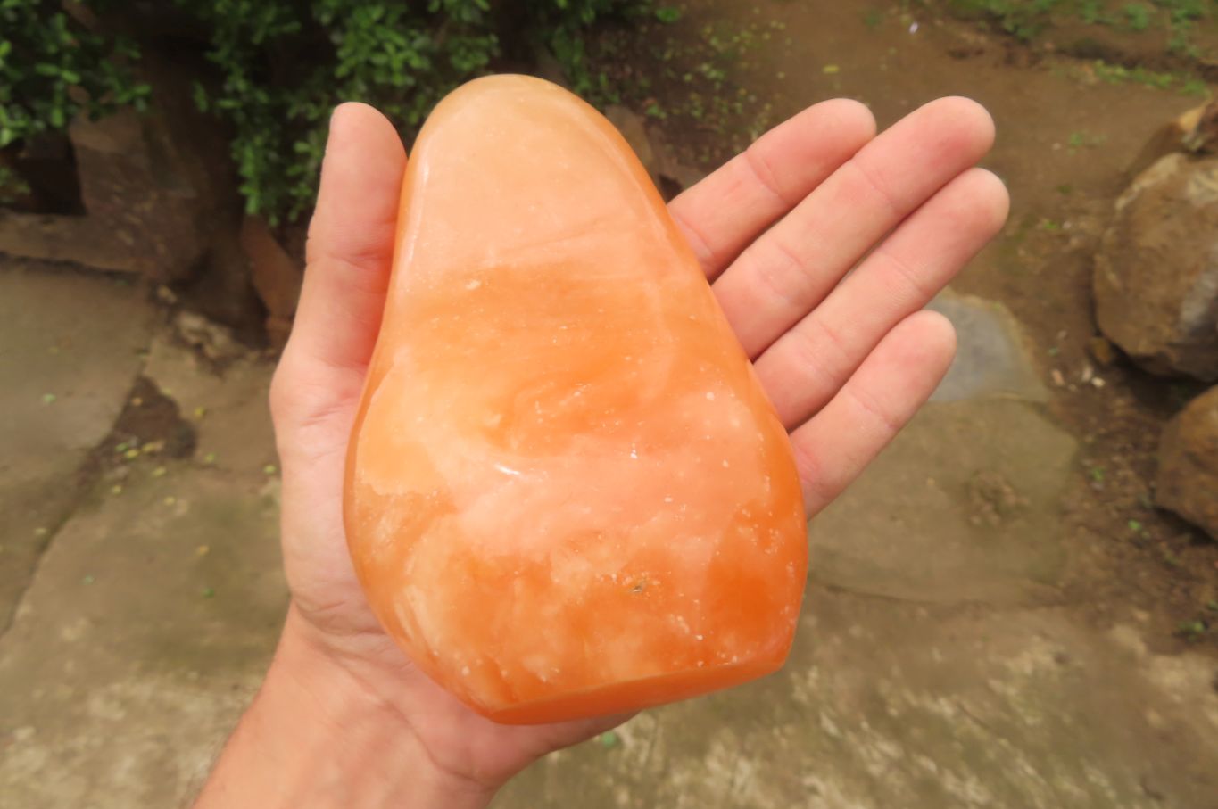 Polished Orange Twist Calcite Standing Free Forms x 2 From Madagascar - Toprock Gemstones and Minerals 
