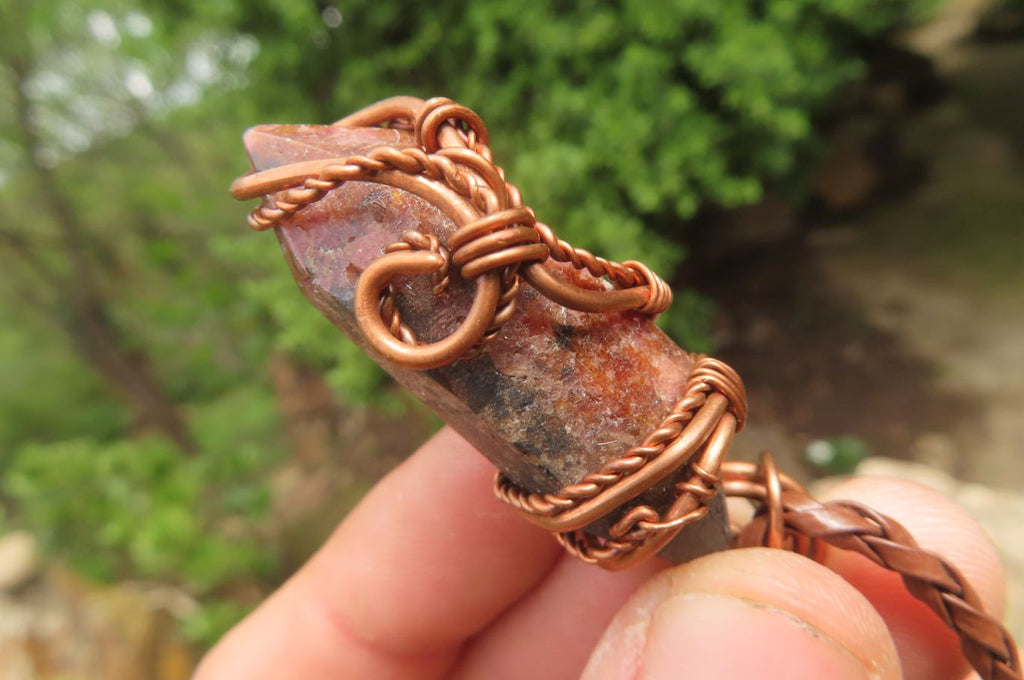 Hand Made Mixed Copper Wire Wrapped Pendants x 6 From South Africa - Toprock Gemstones and Minerals 