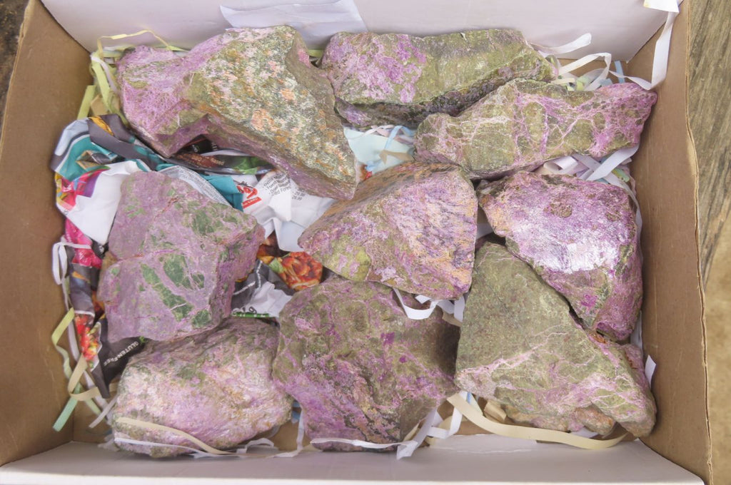 Natural Stichtite Cobbed Specimens x 9 From Barberton, South Africa - Toprock Gemstones and Minerals 