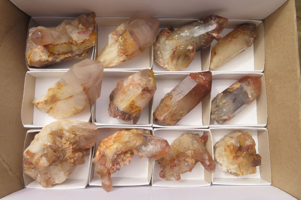 Natural Red Hematoid Quartz Clusters x 12 From Karoi, Zimbabwe - Toprock Gemstones and Minerals 