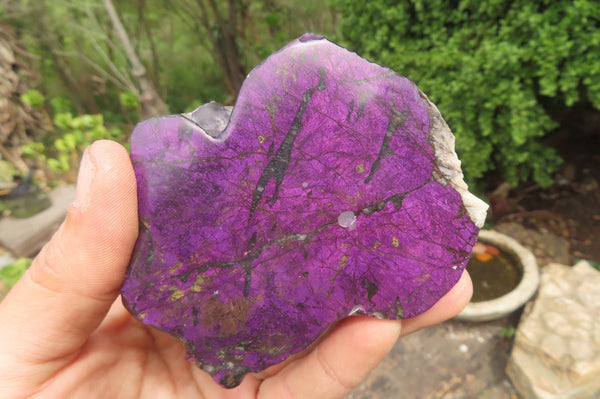Polished On One Side Metallic Purpurite Specimens x 3 From Namibia - Toprock Gemstones and Minerals 