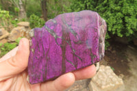 Polished On One Side Metallic Purpurite Specimens x 3 From Namibia - Toprock Gemstones and Minerals 