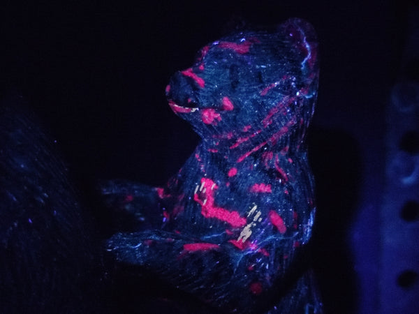 Polished Rare Hand Made Ruby Zoisite Bear and Cubs Carving x 1 From Tanzania