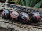 Polished Rhodonite Sphere-Ball x 4 From Ambindavato, Madagascar - Toprock Gemstones and Minerals 