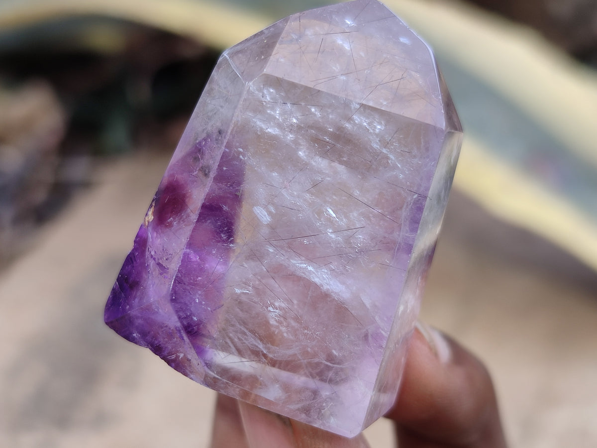 Polished Smokey Amethyst Window Quartz Points x 15 From Akansobe, Madagascar - Toprock Gemstones and Minerals 